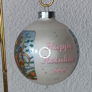 Disney Glass Bauble Ornament 1999 Cinderella Fairy God Mother